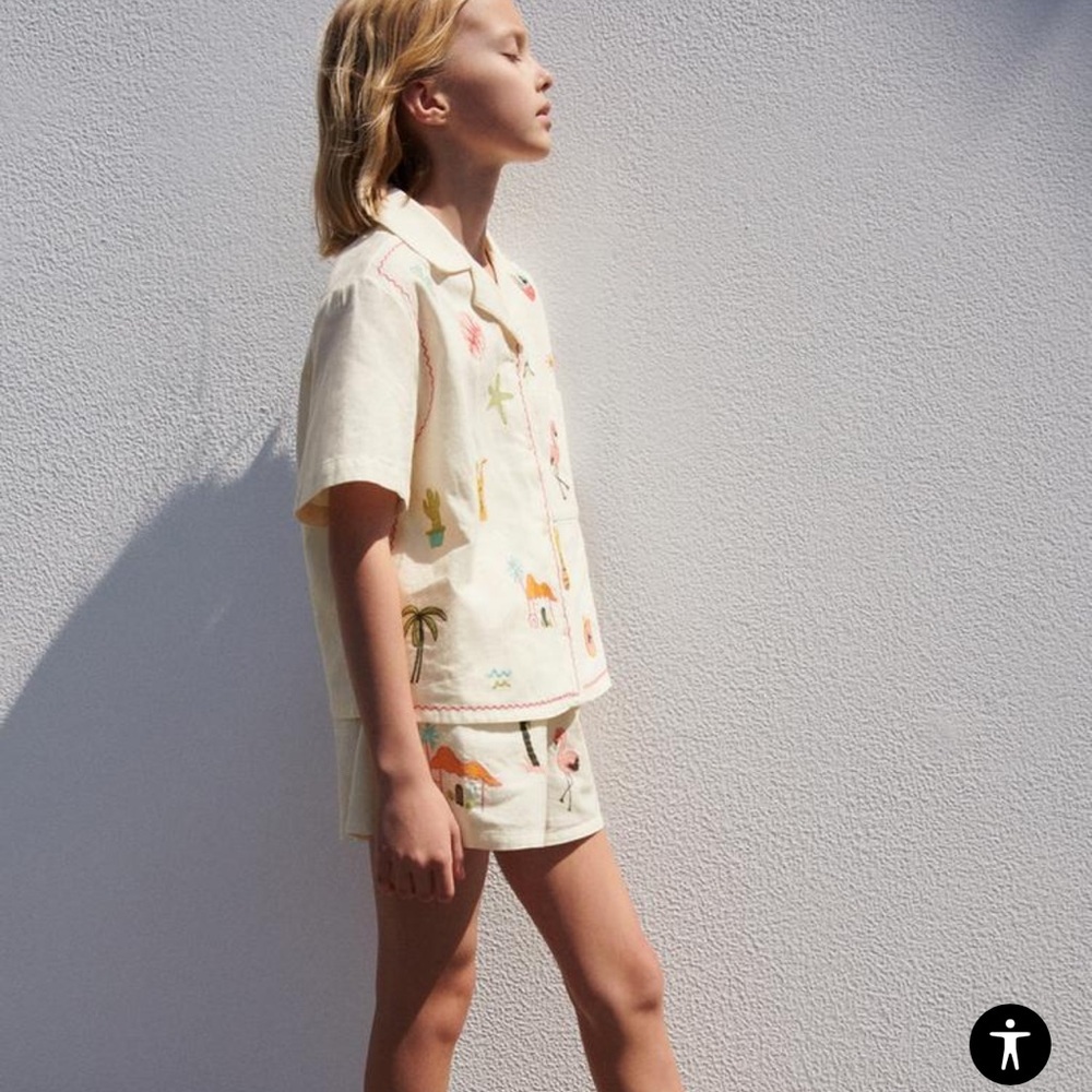 Zara Kids Embroidered Matching Set